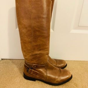 Tall, tan boots